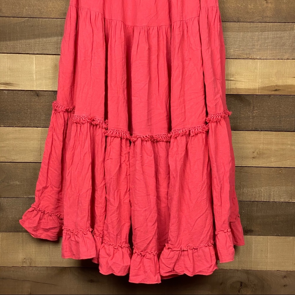 Free People Women’s Flowy Red Maxi Skirt - Picture 6 of 6